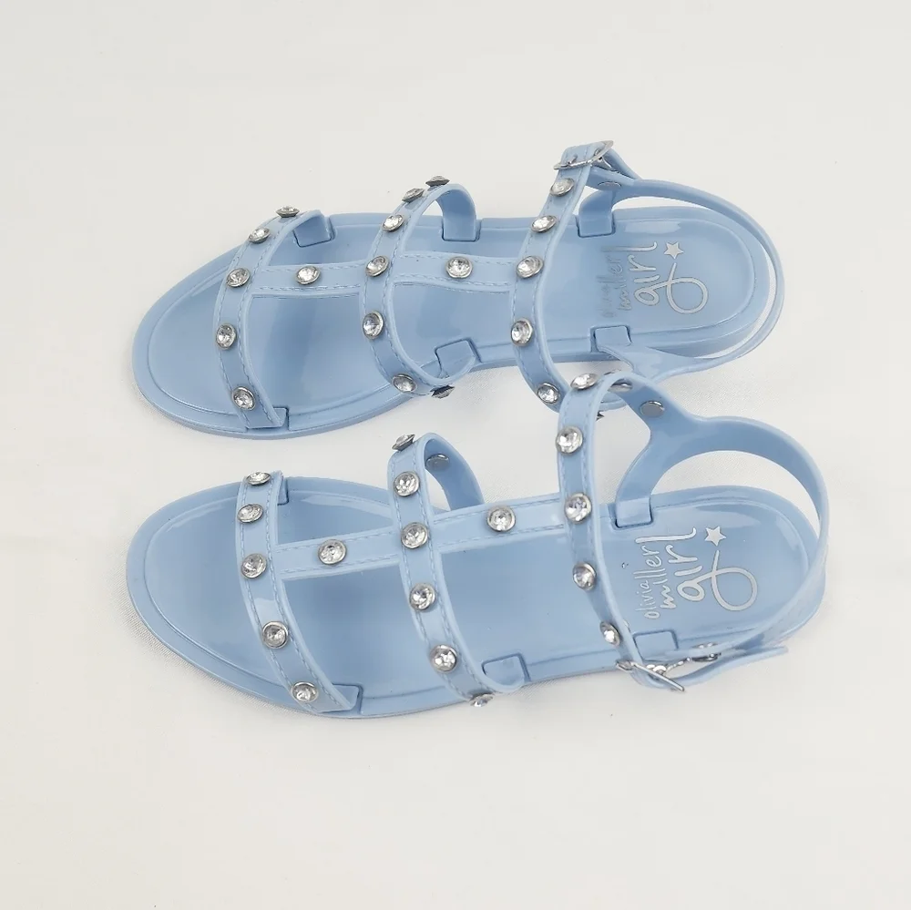 Olivia Miller Girl Blue PVC Studded Sandals
